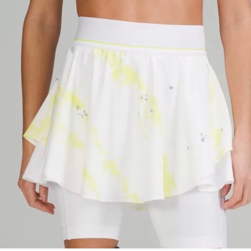 lululemon athletica White Tennis Skort with Pale Yellow Accents - Picture 3 of 7